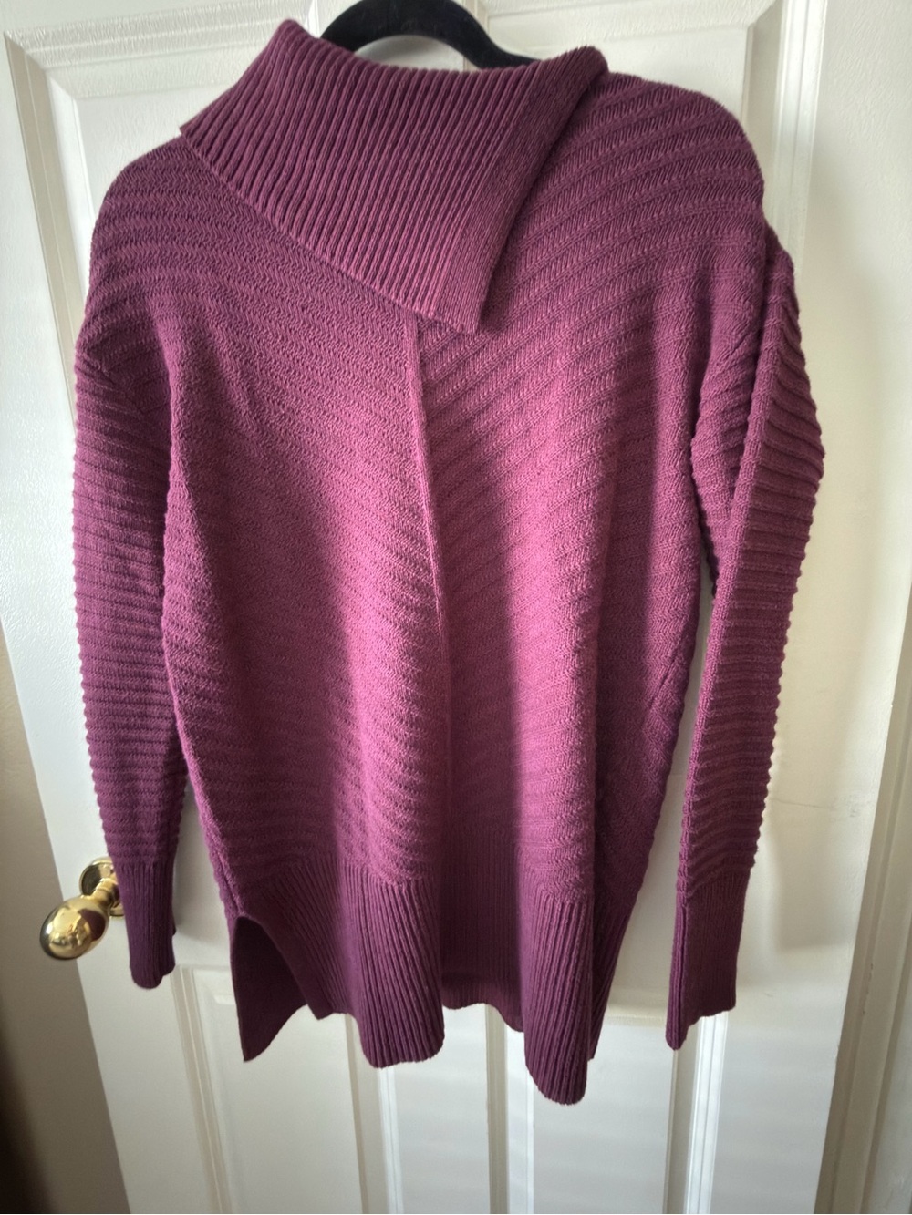 Style & Co. Ribbed Funnelneck Sweater in Plum